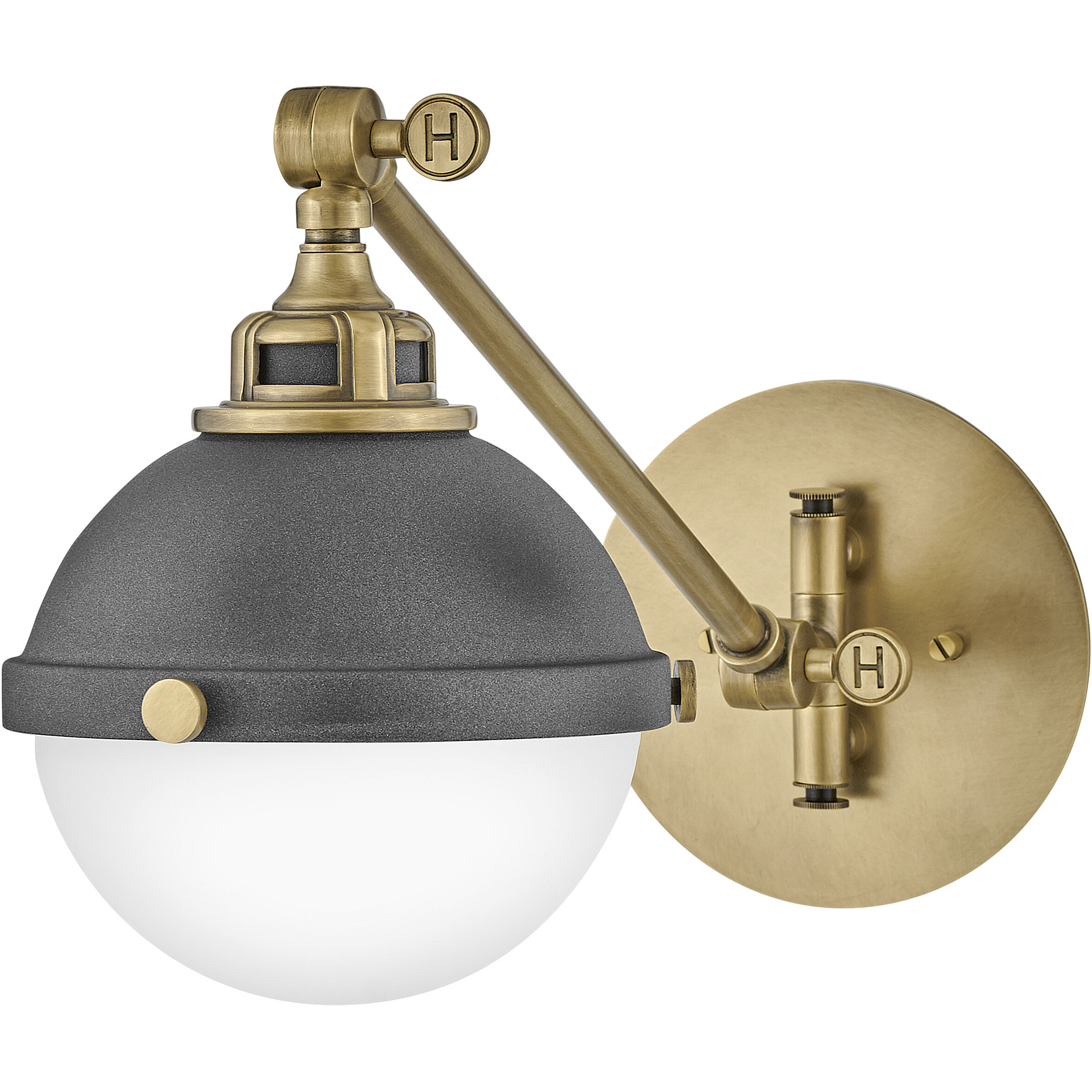 Fletcher 1 Light 7 inch Aged Zinc with Heritage Brass Indoor Wall Sconce Wall Light