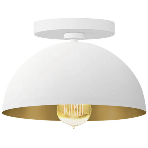 Elias LED 9 inch Matte White Semi-Flush Ceiling Light