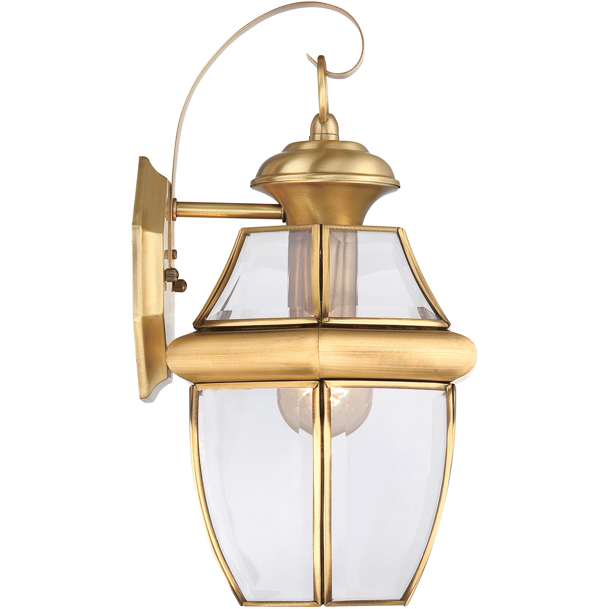 Newbury 1 Light 14 inch Polished Brass Outdoor Wall Lantern