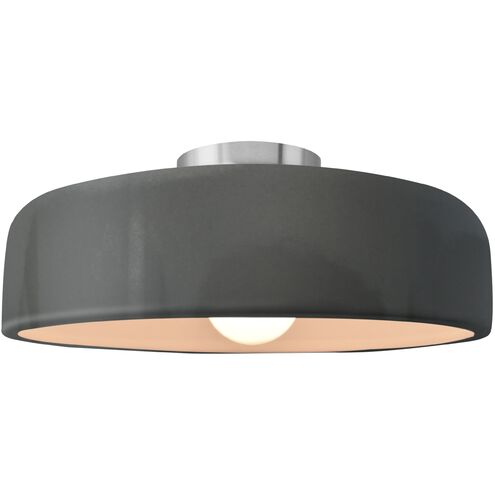 Radiance LED 16 inch Gloss Grey and Brushed Nickel Semi Flush Ceiling Light