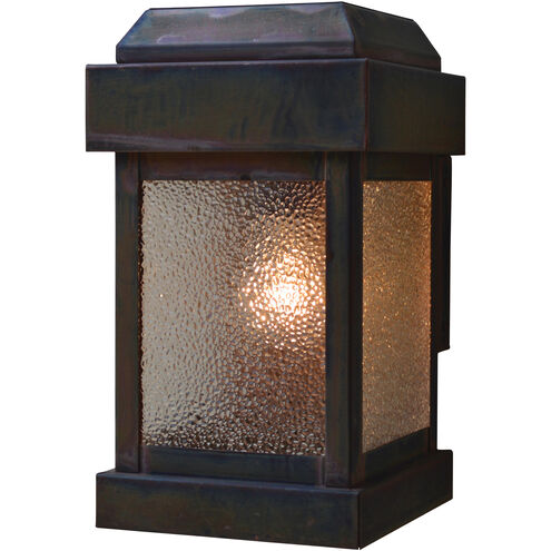 Sydney 1 Light 12 inch Antique Brass Outdoor Wall Lantern in Dew Drop