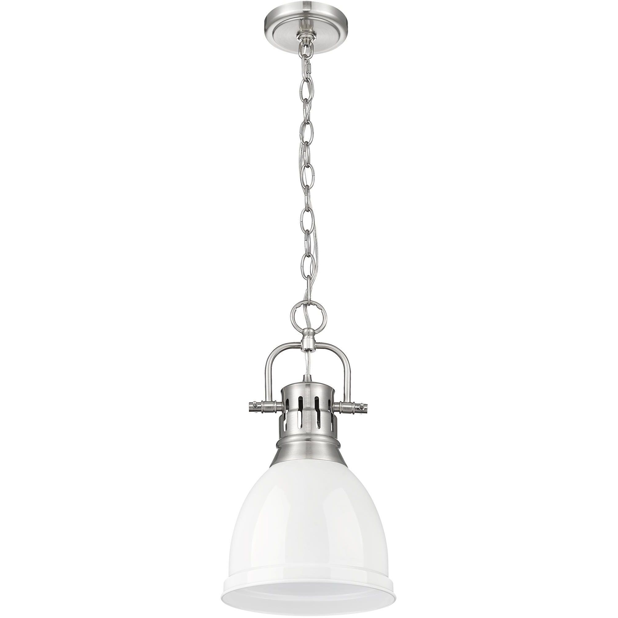 Yep Duncan 1 Light 8.88 inch Pewter Pendant Ceiling Light in White, Small