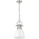 Yep Duncan 1 Light 8.88 inch Pewter Pendant Ceiling Light in White, Small