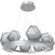 Gem LED 27.4 inch Classic Silver Chandelier Ceiling Light in Smoke, 2700K LED, Ring