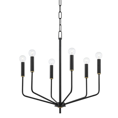 Bailey 6 Light 24 inch Aged Brass/Soft Black Chandelier Ceiling Light in Aged Brass and Soft Black