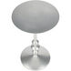 Zora Silver Iron Pedestal Side Table in Silver