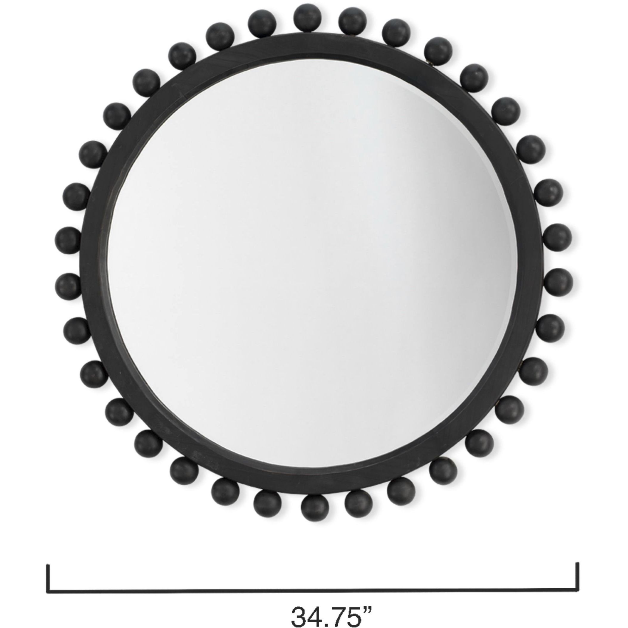 Brighton 34.75 X 34.75 inch Dark Charcoal Stained Wood Wall Mirror