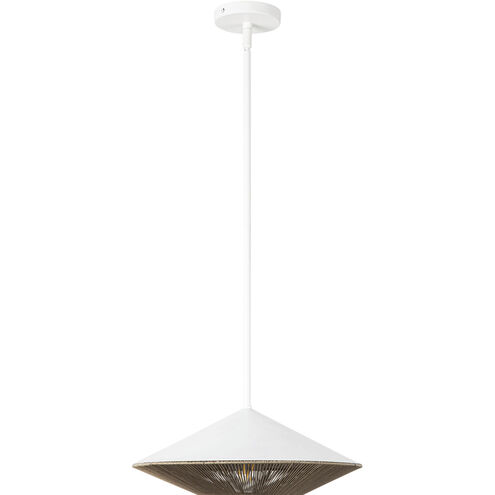 Alora Mood Daphne 1 Light 15 inch White and Brown Cotton Rope Pendant Ceiling Light