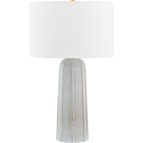 Kel 26 inch 15.00 watt Aged Brass and Ceramic Reactive Ash Table Lamp Portable Light