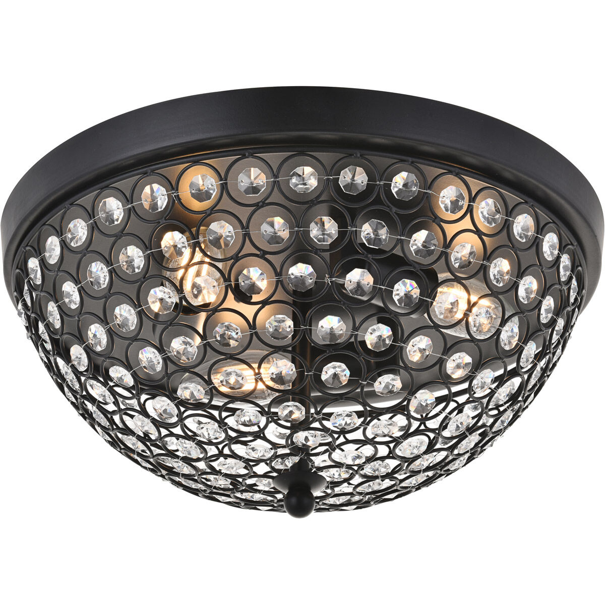Taye 3 Light 14 inch Matte Black Flush Mount Ceiling Light