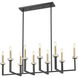 Gaultier 10 Light 44.75 inch Matte Black and Mondern Gold Linear Chandelier Ceiling Light in Matte Black and Modern Gold