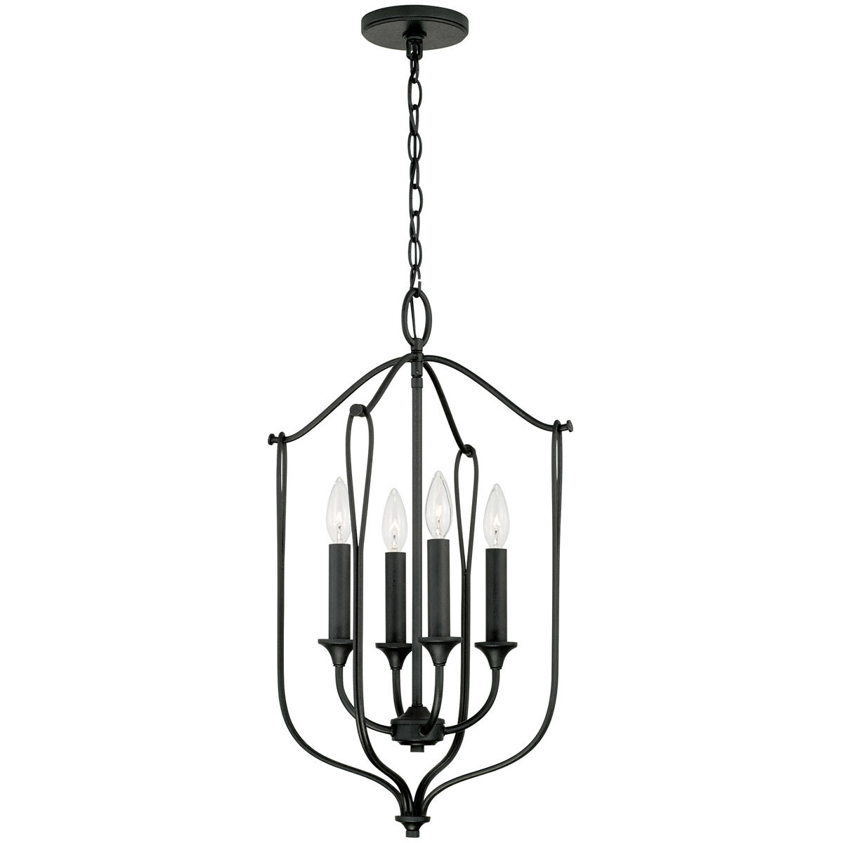 Bentley 4 Light 15 inch Black Iron Foyer Light Ceiling Light