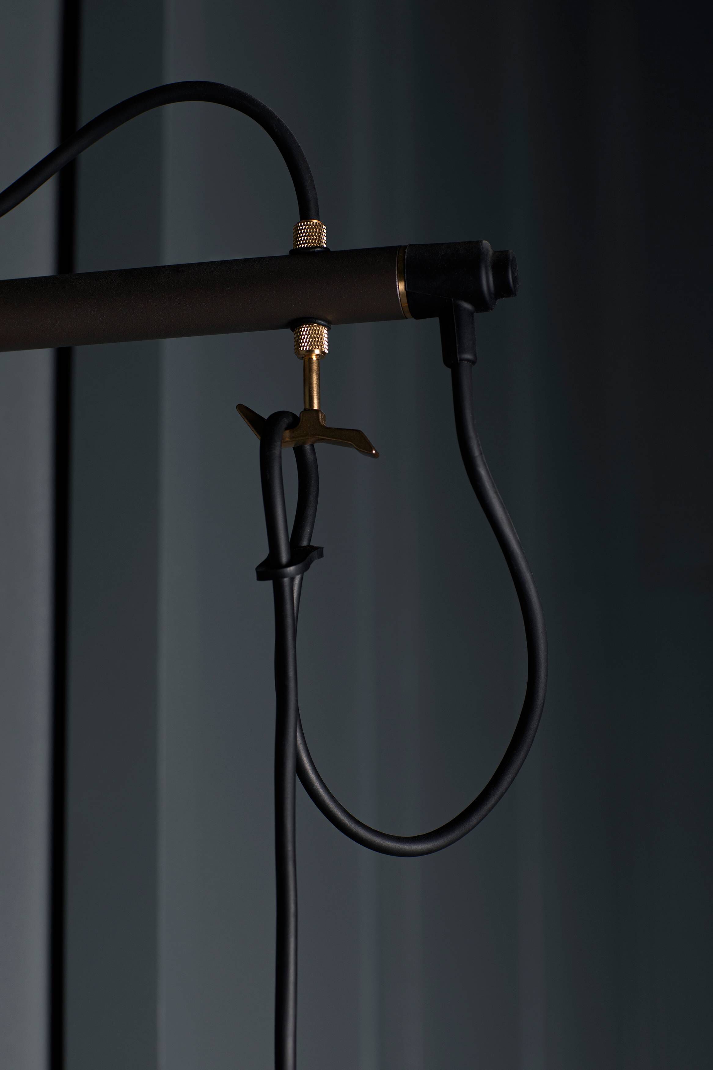 Hooked Wall Light in Graphite / Brass