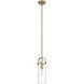 Pilaster II Cylinder 1 Light 5 inch Brushed Brass Pendant Ceiling Light in Clear Glass