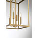 Traditional 4 Light 12 inch Natural Brass Pendant Ceiling Light
