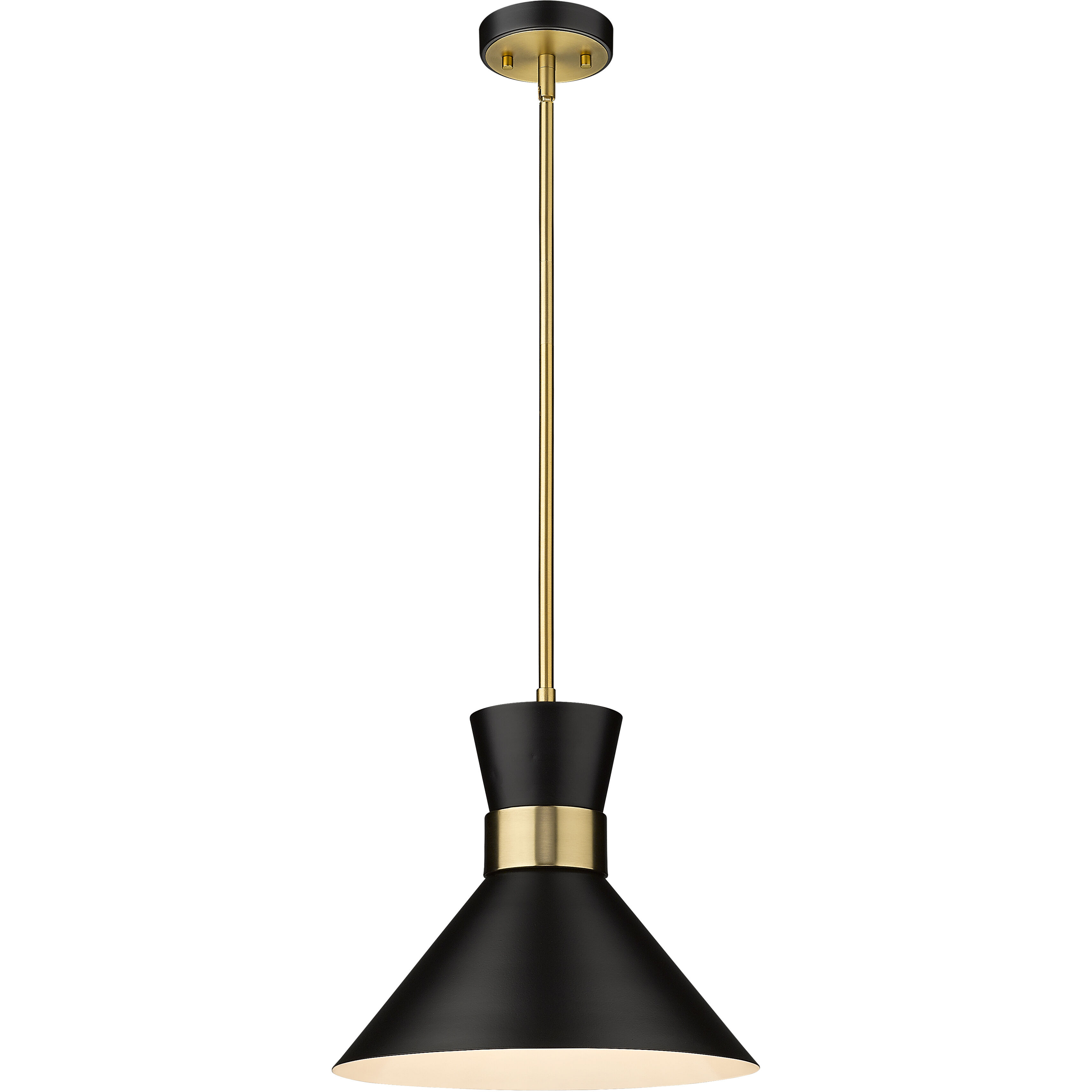 Soriano 1 Light 13.25 inch Matte Black and Heritage Brass Pendant Ceiling Light