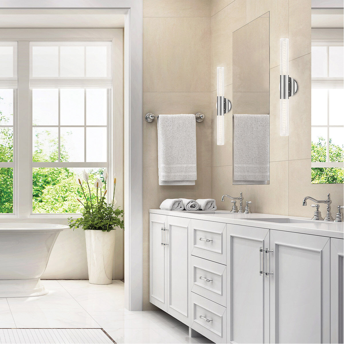 Crossley LED 6 inch Chrome Sconce Wall Light