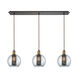 Airmont 3 Light 36 inch Oil Rubbed Bronze with Tarnished Brass Multi Pendant Ceiling Light, Configurable