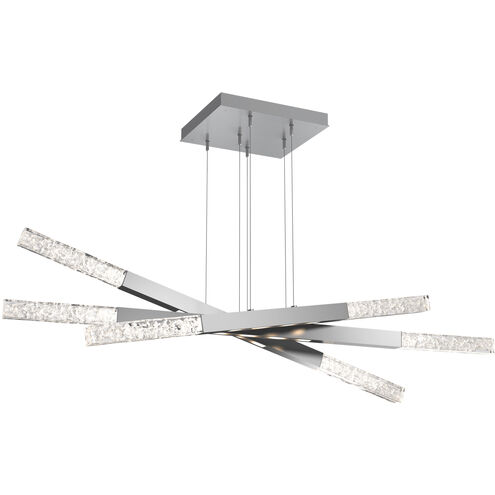 Axis LED 61.3 inch Classic Silver Linear Pendant Ceiling Light in 3000K LED, Moda Triple