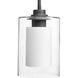 Double Glass 1 Light 5.88 inch Graphite Mini-Pendant Ceiling Light