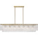 Glacier 7 Light 53.5 inch Modern Gold Linear Chandelier Ceiling Light