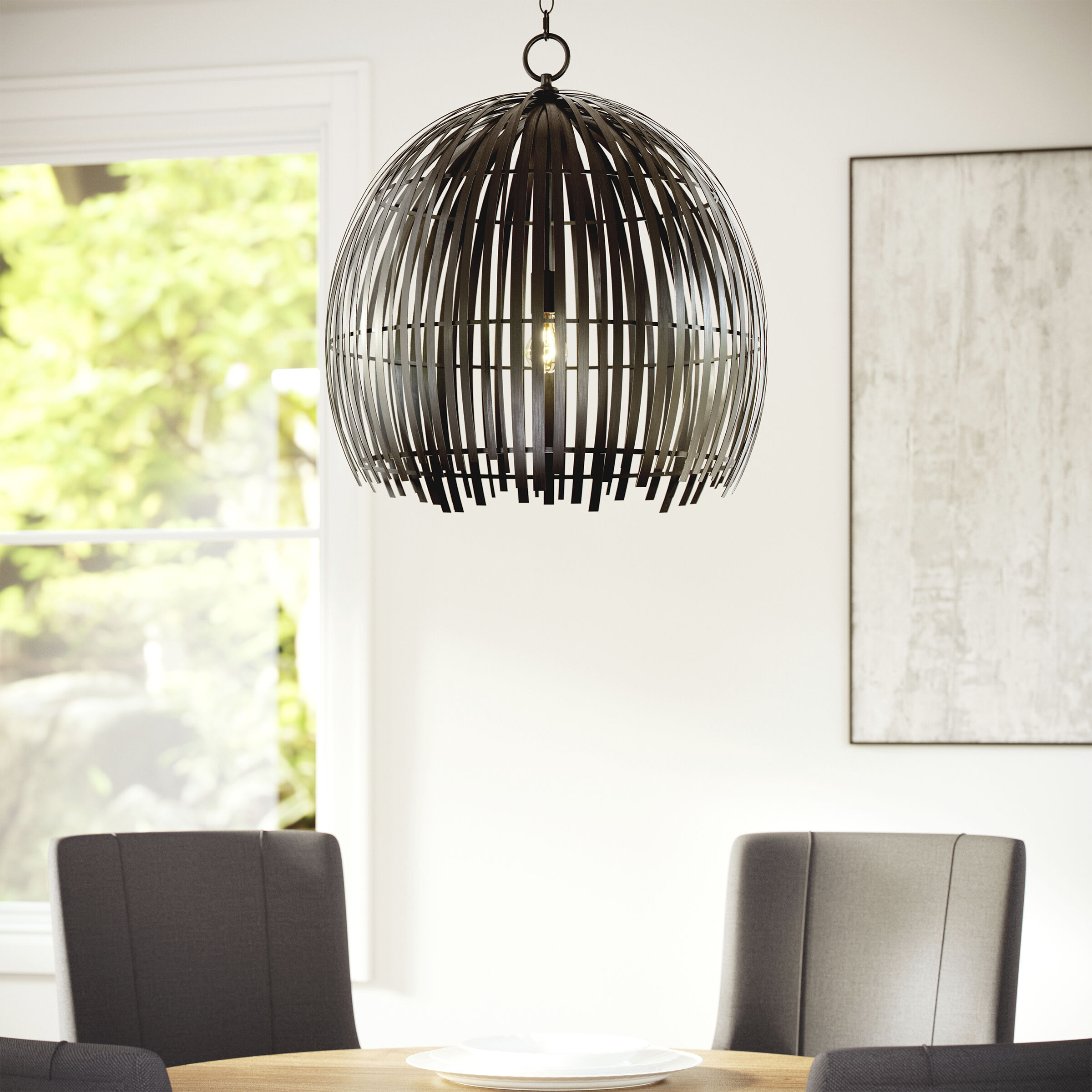 Hanalei 1 Light 24.38 inch Midnight Black Pendant Ceiling Light