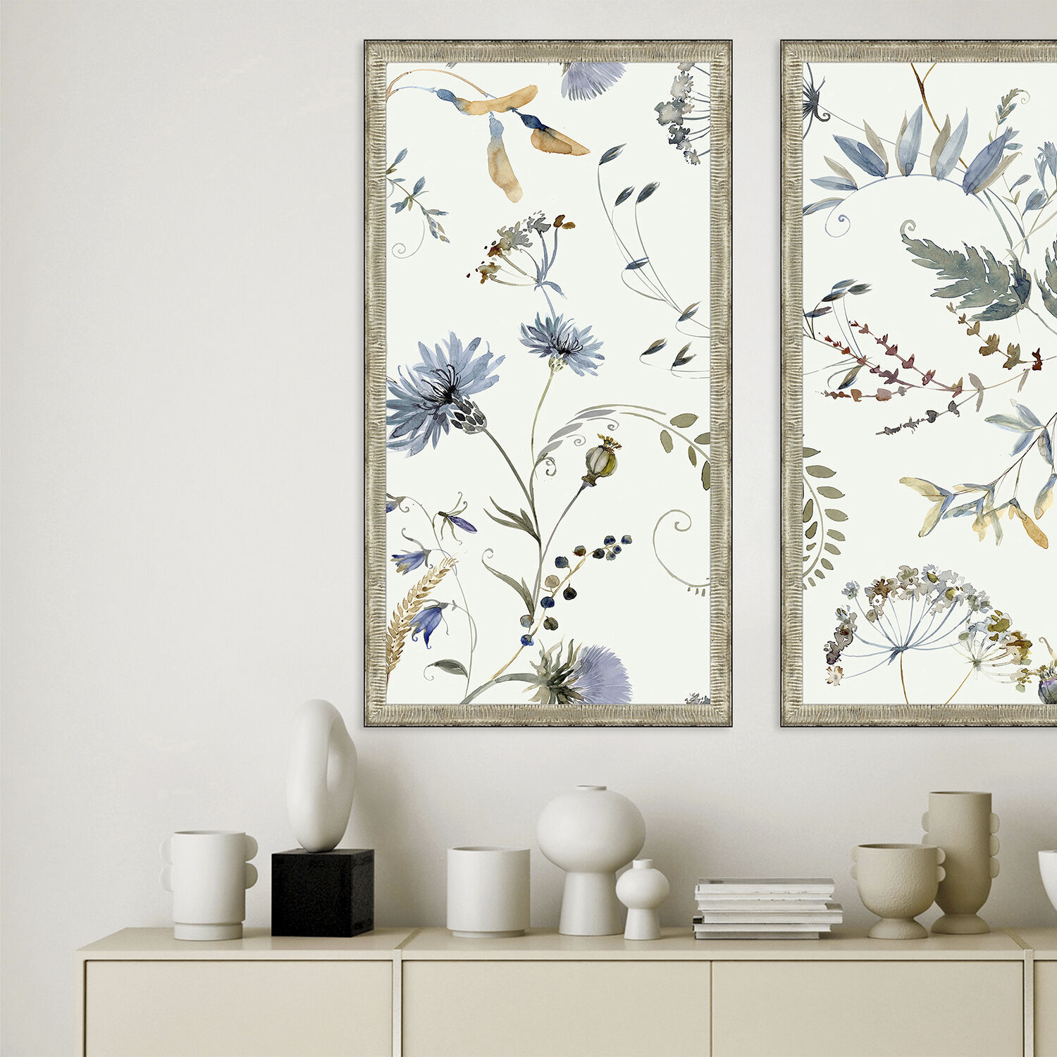 Nature's Gift Blue and Green and Multi and Neutral Framed Art