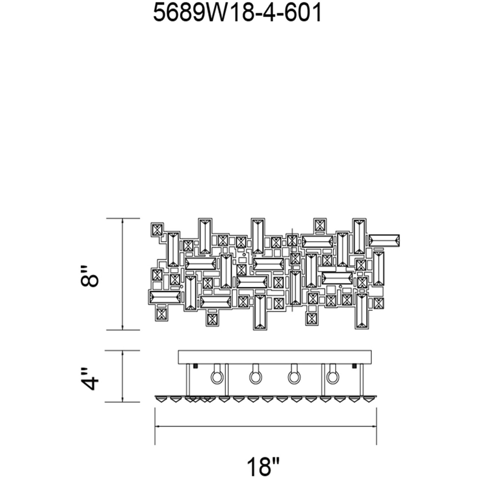 Arley 4 Light 18 inch Chrome Vanity Light Wall Light