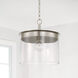 Mason 1 Light 13.25 inch Brushed Nickel Semi-Flush Mount Ceiling Light, Convertible Dual Mount
