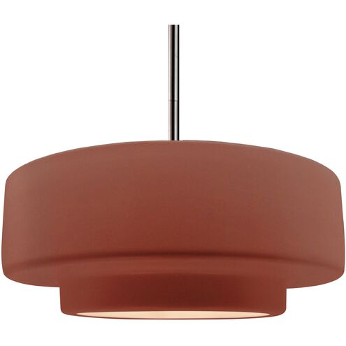 Radiance LED 16.25 inch Brushed Nickel and Canyon Clay Pendant Ceiling Light