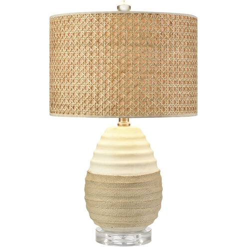 Hobart 20 inch 60 watt White with Natural and Clear Table Lamp Portable Light