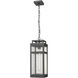 Ridgeway 1 Light 6.75 inch Matte Black Outdoor Pendant in Seedy Glass