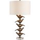 Sing Song 29.75 inch 150 watt Golden Bronze and Clear Crystal Table Lamp Portable Light