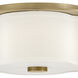 Delaney 2 Light 14 inch Heritage Brass Flush Mount Ceiling Light