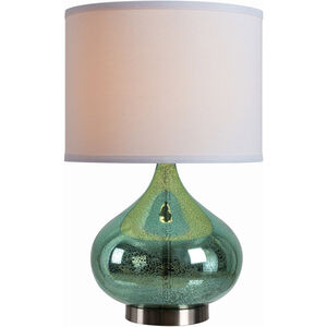 Annalie 14 inch 60.00 watt Green Antique Mercury Glass Table Lamp Portable Light in Silk Green