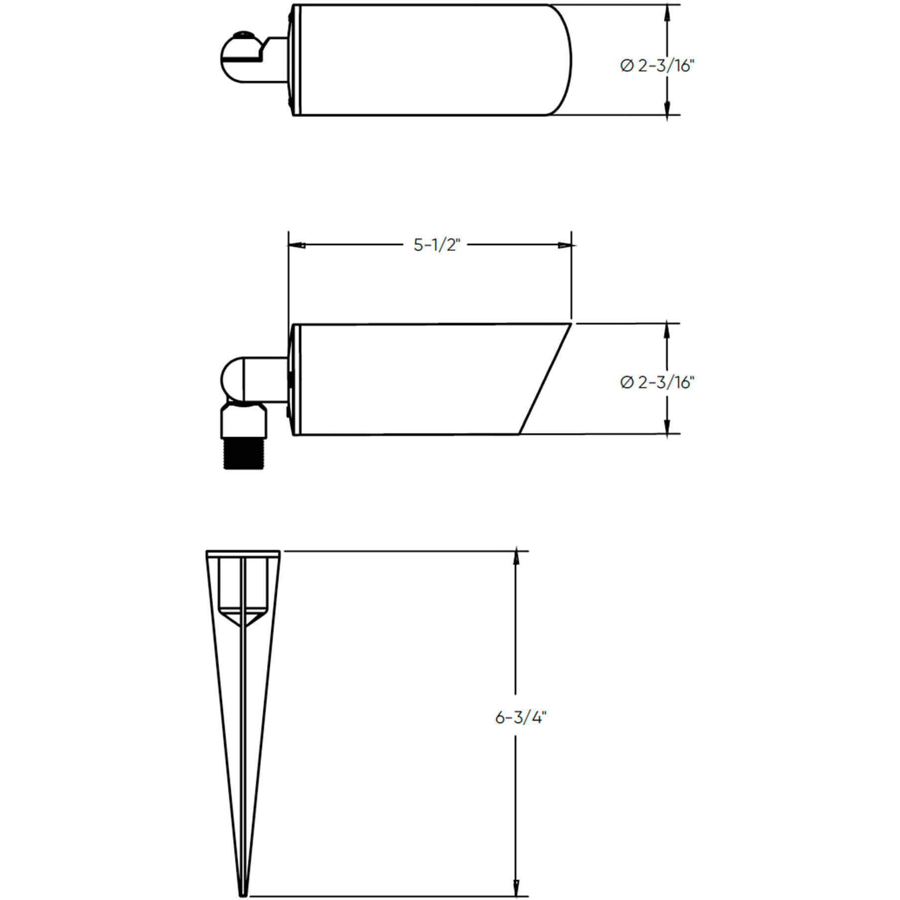 Slim Spot 12VAC 10.00 watt Black Landscape Light