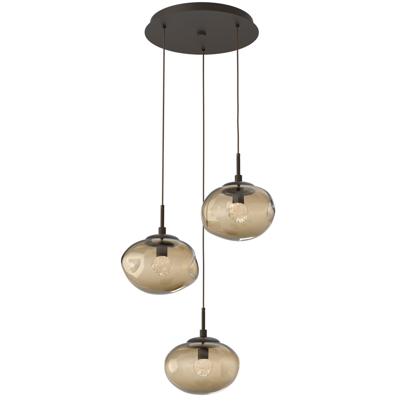 Nova LED LED Flat Bronze Chandelier Ceiling Light, Round Multi-Port