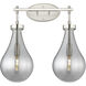 Downtown Urban Owego 2 Light 18 inch Satin Nickel Bath Vanity Light Wall Light in Light Smoke Glass