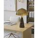 Edith 24 inch 7 watt Coffee Brown and Antique Brass Table Lamp Portable Light