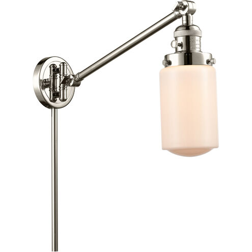 Dover 30 inch 3.50 watt Polished Nickel Swing Arm Wall Light, Franklin Restoration
