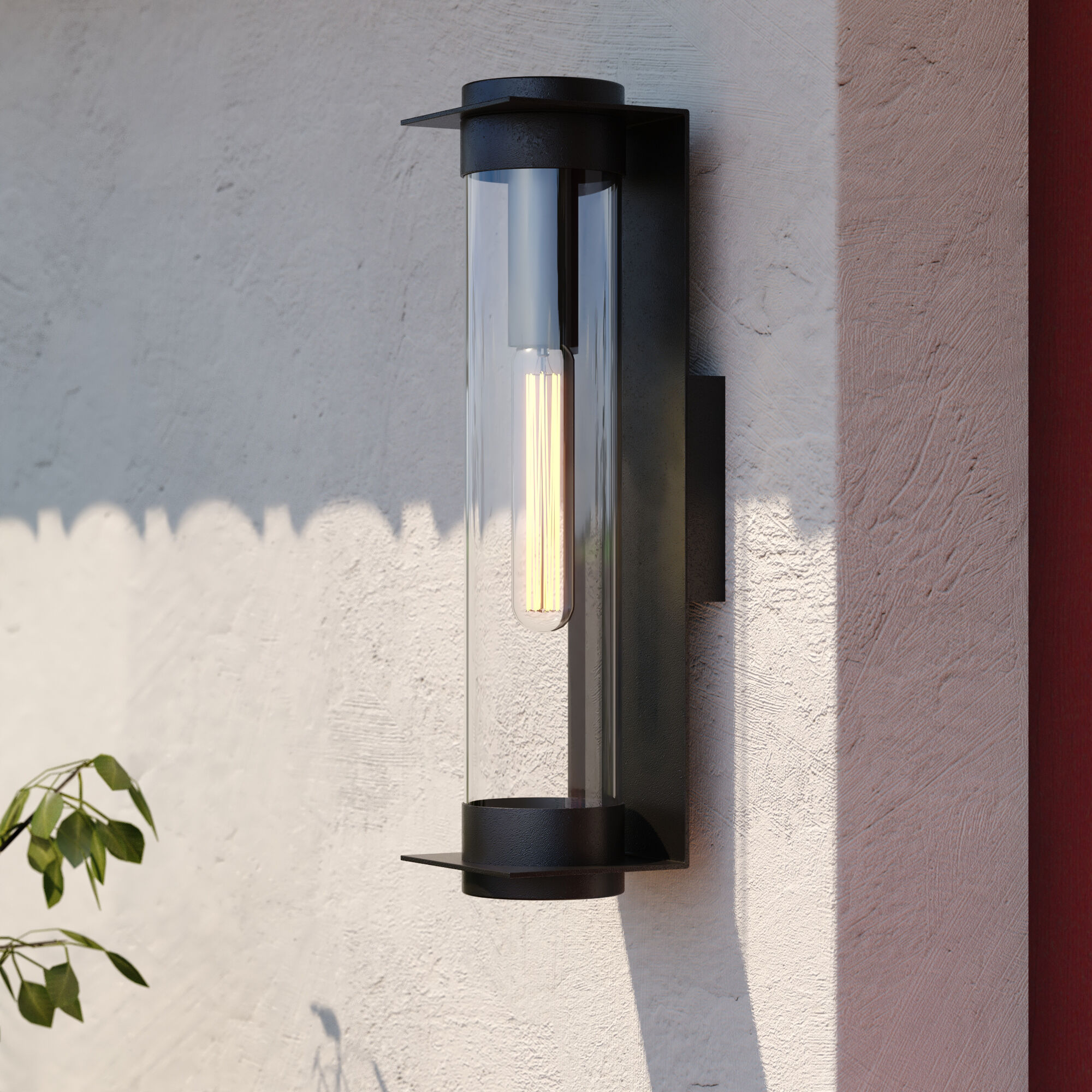 Brighton Park LED 18 inch Textured Black Outdoor Wall
