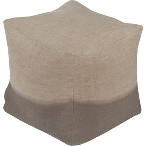 Dip Dyed 18 inch Taupe Pouf, Cube