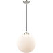 Nouveau Beacon 1 Light 12 inch Black Polished Nickel Mini Pendant Ceiling Light in Incandescent, Matte White, Nouveau