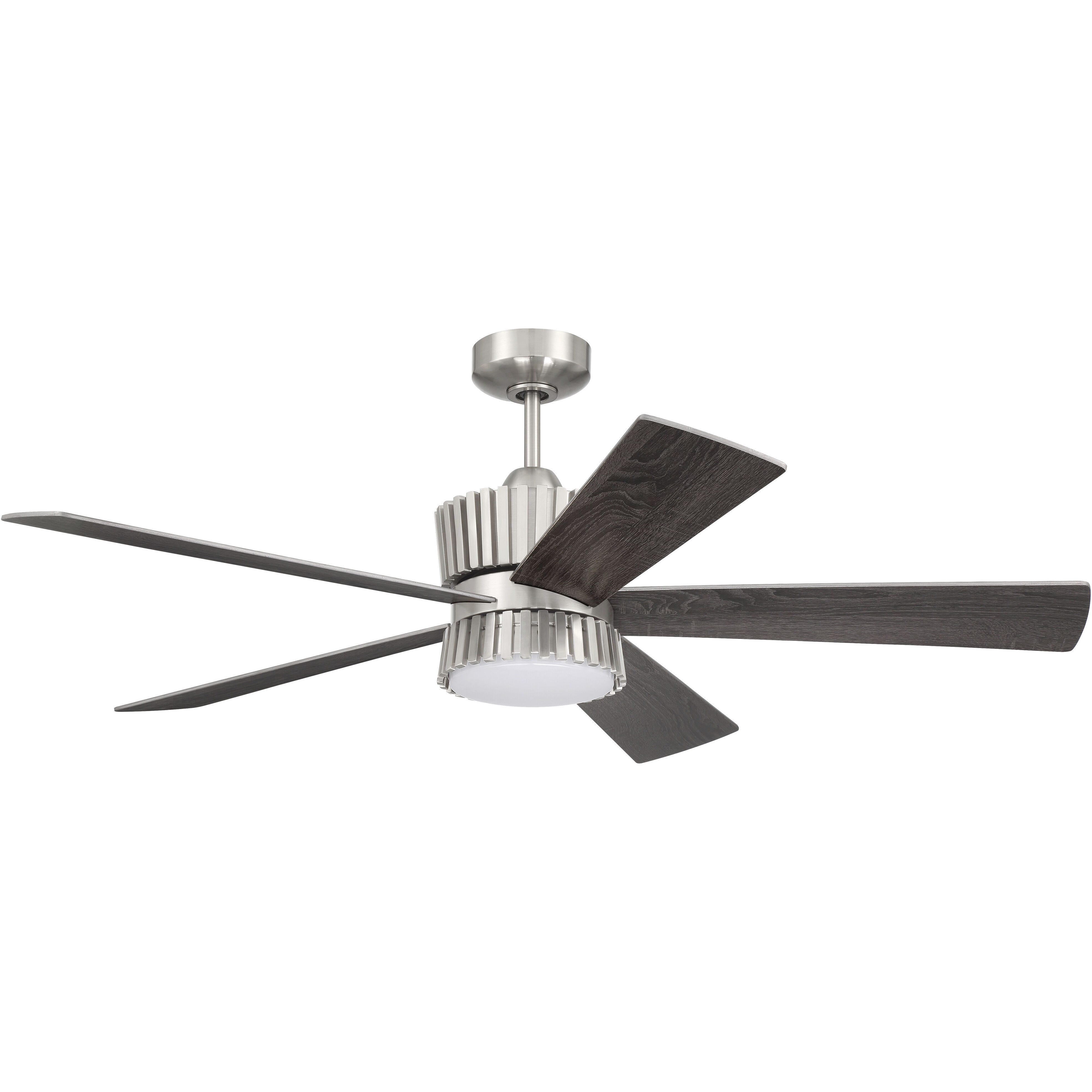 Theiry 52 inch Brushed Polished Nickel with Brushed Nickel/Greywood Blades Fan