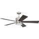 Theiry 52 inch Brushed Polished Nickel with Brushed Nickel/Greywood Blades Fan