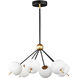 Quest LED 26.5 inch Black and Gold Pendant System Ceiling Light