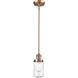 Franklin Restoration Dover LED 5 inch Antique Copper Mini Pendant Ceiling Light in Seedy Glass, Franklin Restoration