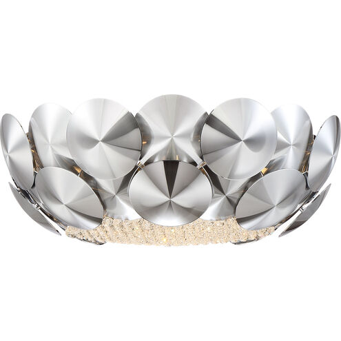 Crown 5 Light 17 inch Chrome with Crystal Flush Mount Ceiling Light