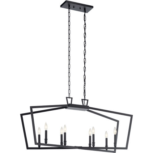 Abbotswell 8 Light 13 inch Black Chandelier Linear (Single) Ceiling Light, Single