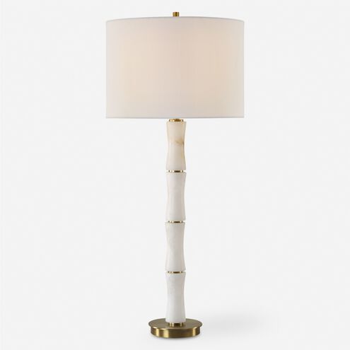 Unify 32.25 inch 100.00 watt Polished Alabaster and Brass Table Lamp Portable Light